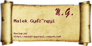 Malek Gyöngyi névjegykártya